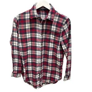 Brandy Melville Plaid Flannel Shirt Navy Red SZ XS